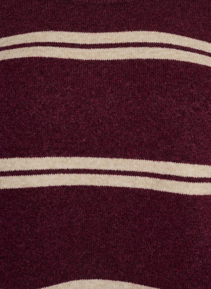 Blouse en maille avec doubles rayures contrastantes, Bordeaux, Packshot image number 2