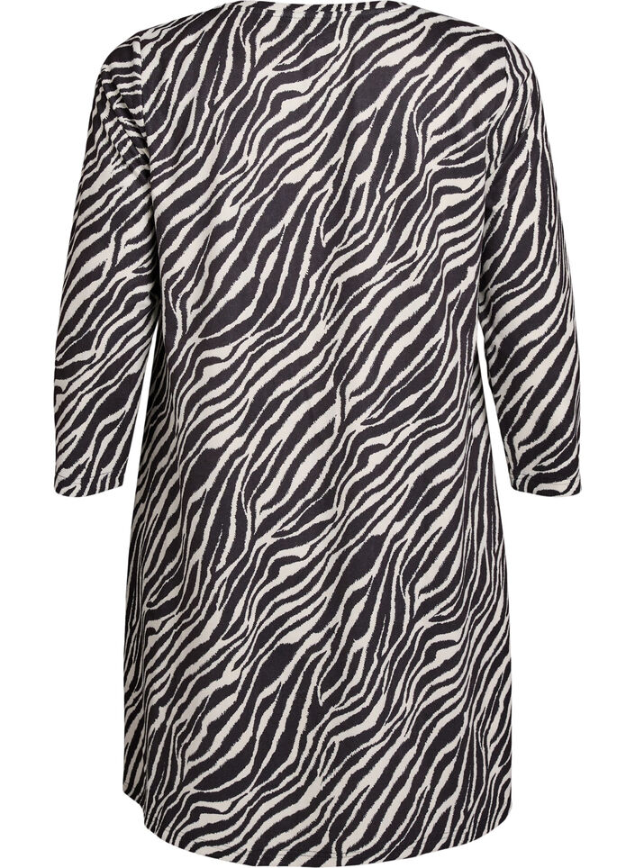 Robe en trapèze courte avec manches 7/8, Noir, Packshot image number 1