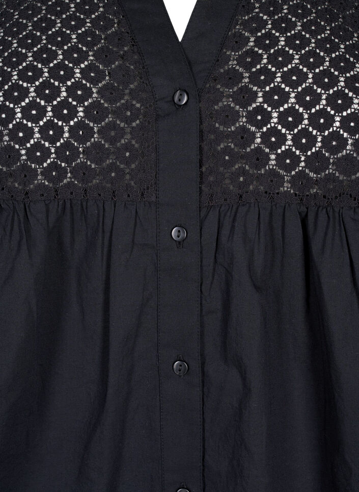 FLASH - Shirt mit Häkeldetail, Black, Packshot image number 2