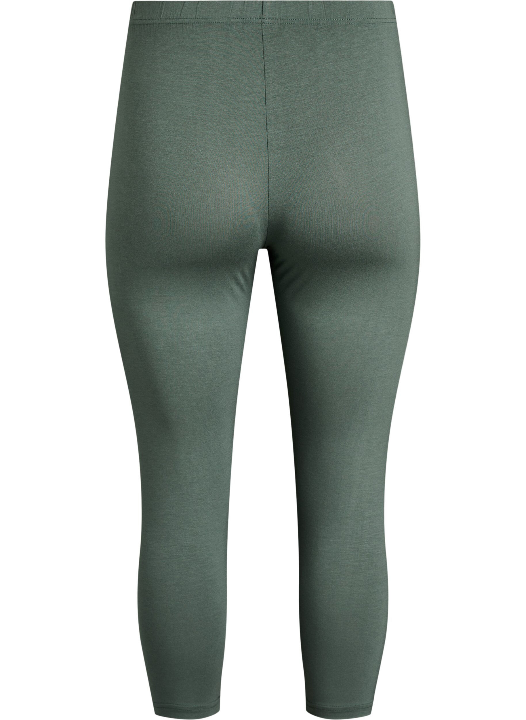 ZizziBasic 3/4-Leggings aus Viskose, Gr&uuml;n, Packshot image number 1