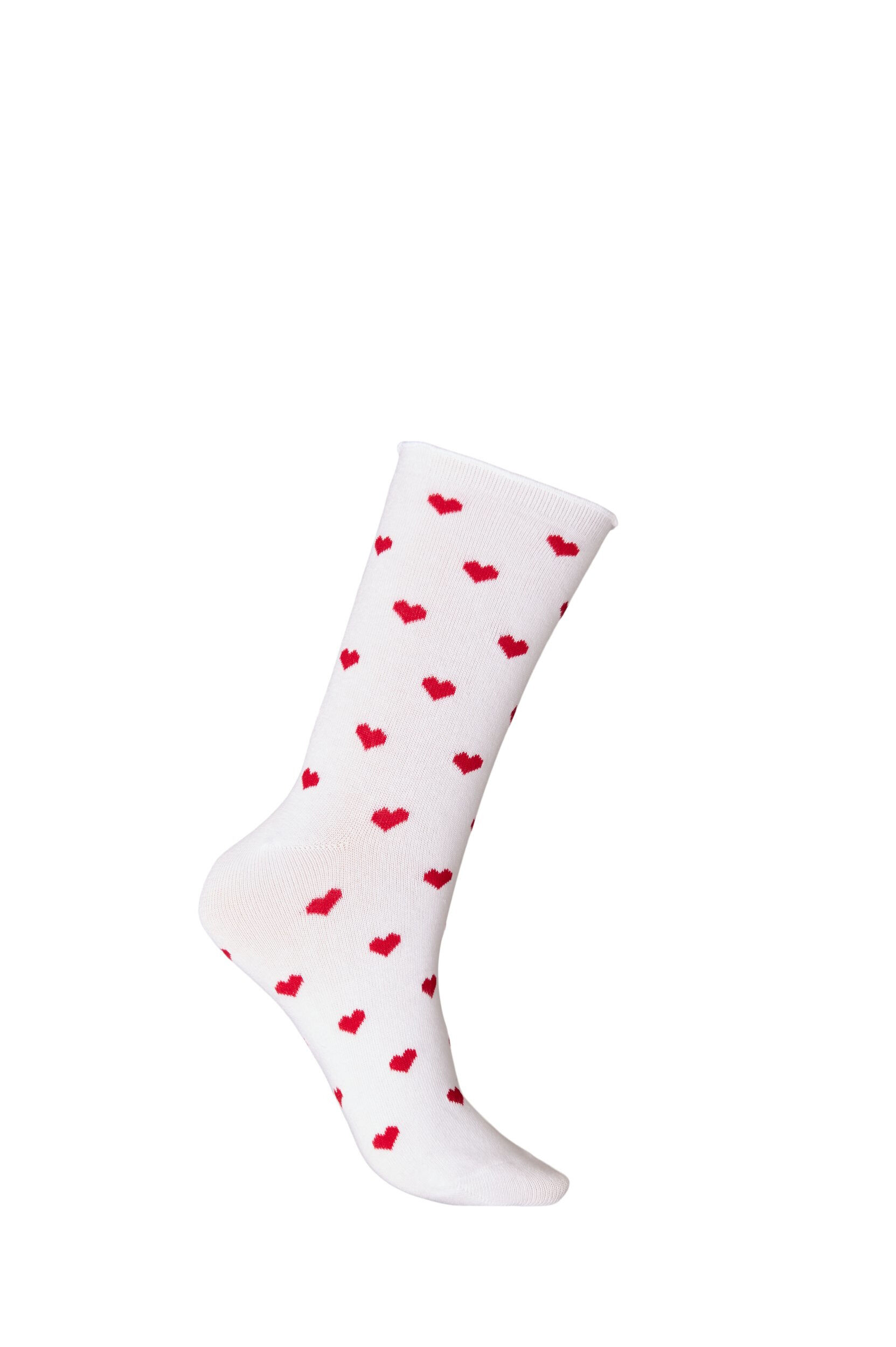 Zizzi Socken aus Baumwolle mit Mustern, Wei&szlig;, Packshot image number 1