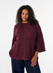 Pull c&ocirc;tel&eacute; &agrave; manches 3/4, Bordeaux, Model image number 0