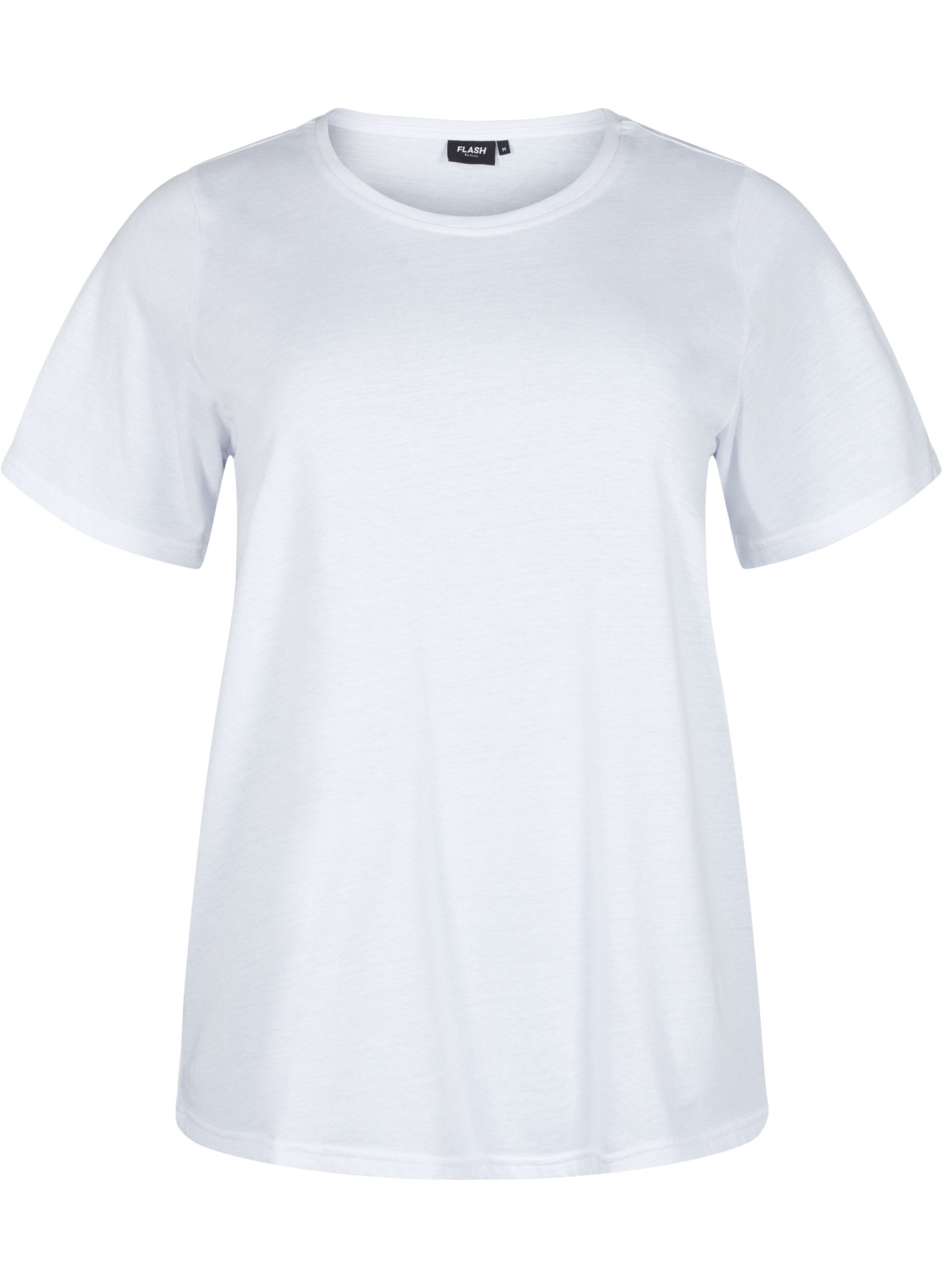 Zizzi FLASH - 2-pack t-shirts &agrave; col rond, White/Black, Packshot image number 2