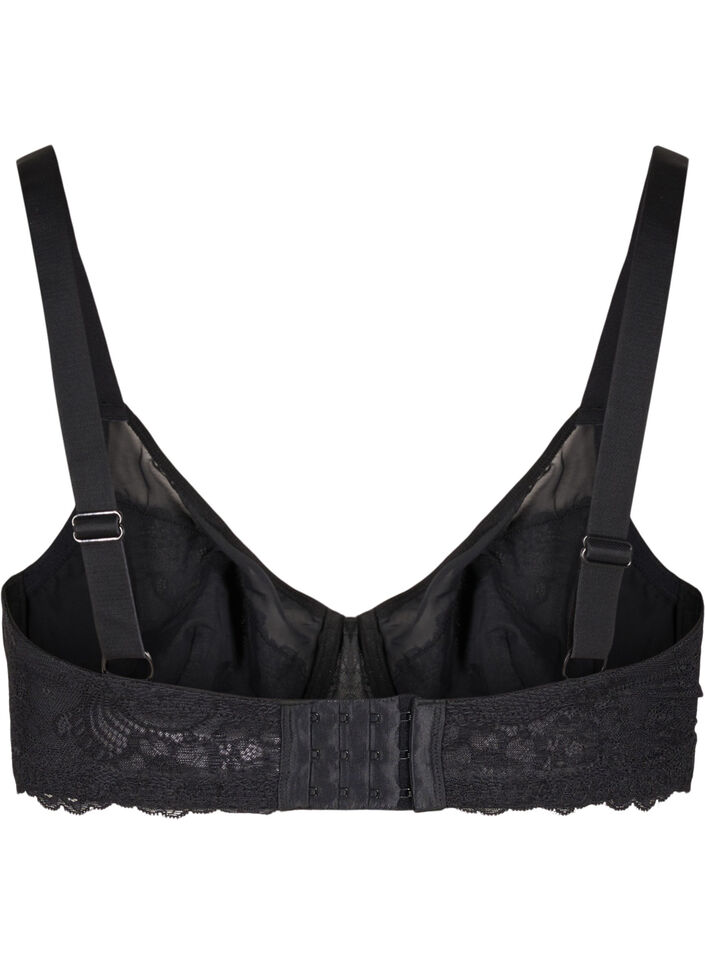 Soutien-gorge en dentelle avec résille, Black, Packshot image number 1