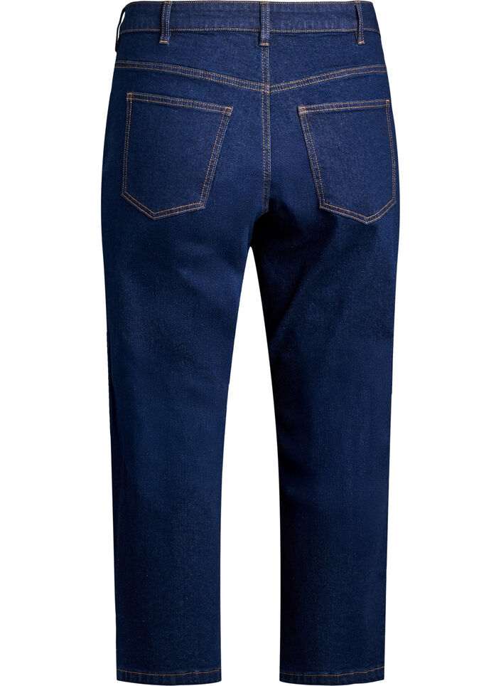 Vera jeans cropped &agrave; coupe droite, Bleu, Packshot image number 1