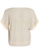 Blouse en seersucker avec col en V, Beige, Packshot image number 1