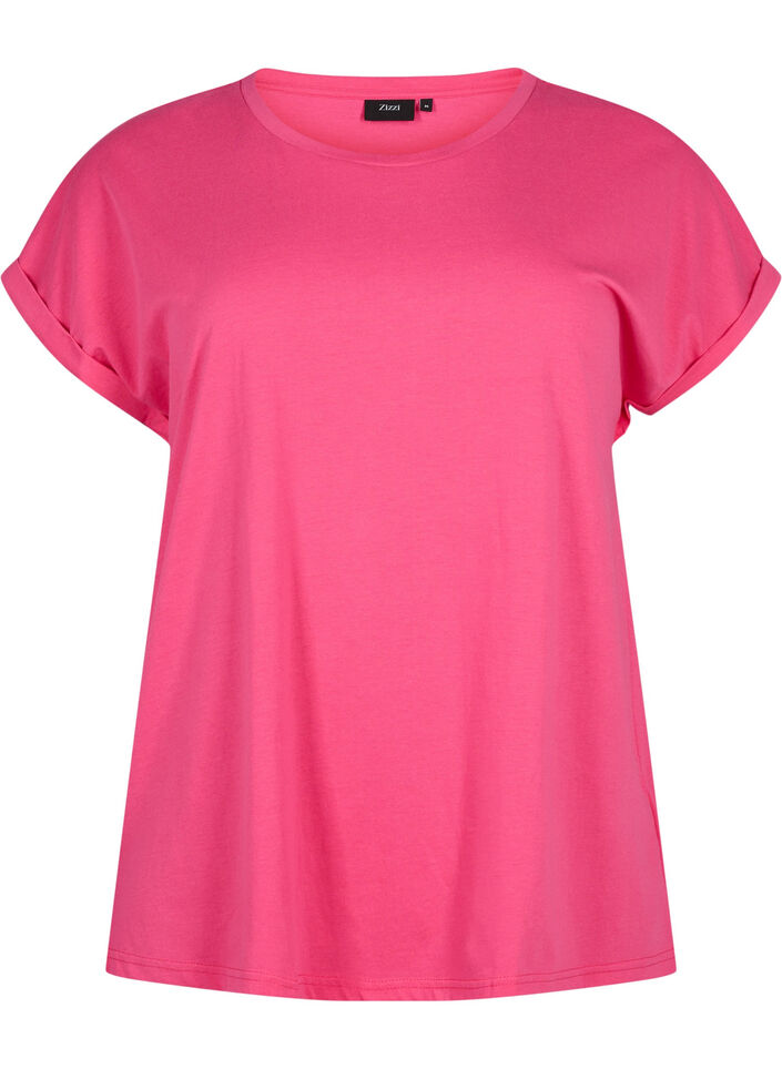 T-Shirt aus Baumwollmischung mit kurzen &Auml;rmeln, Pink, Packshot image number 0