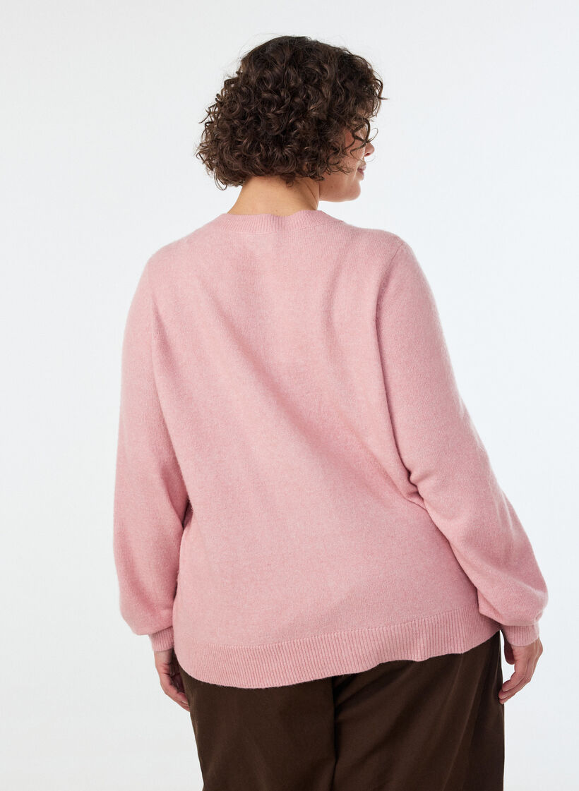 Strickjacke aus weichem Strick mit goldfarbenen Kn&ouml;pfen, Rot, Model image number 2