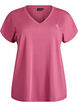 Lockeres Trainings-T-Shirt mit V-Ausschnitt, Rot, Packshot image number 0