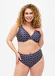 Bas de bikini taille haute avec jambe échancrée, Bleu, Model image number 1