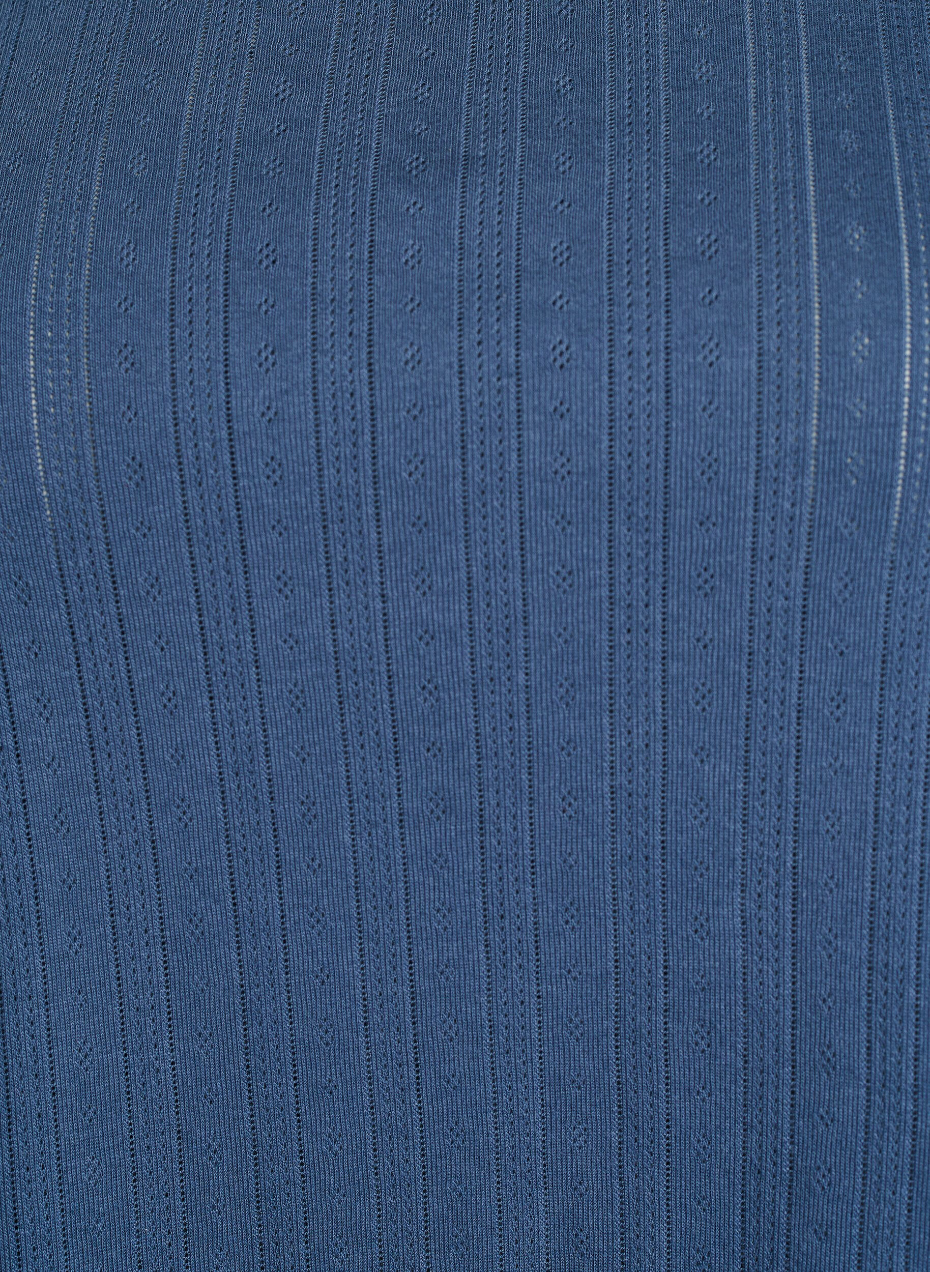 Zizzi Haut de pyjama en coton bio avec mancherons, Bleu, Packshot image number 2