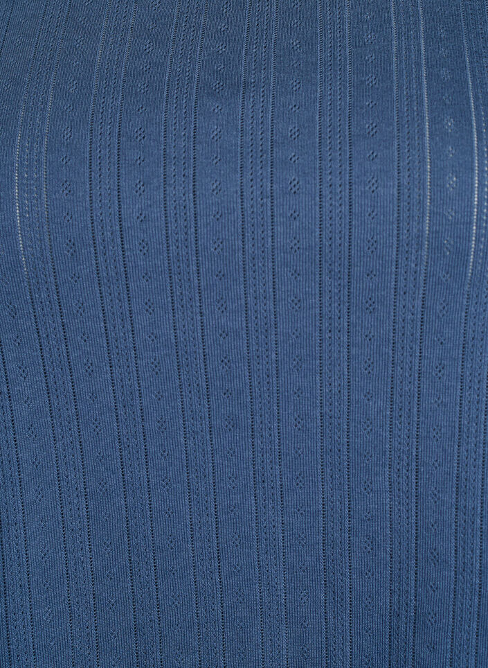 Haut de pyjama en coton bio avec mancherons, Bleu, Packshot image number 2