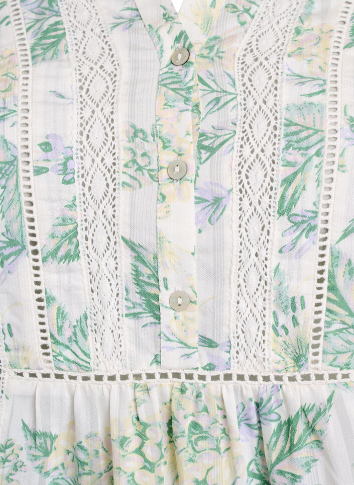 Blouse imprimée à manches 1/2, Blanc, Packshot image number 2