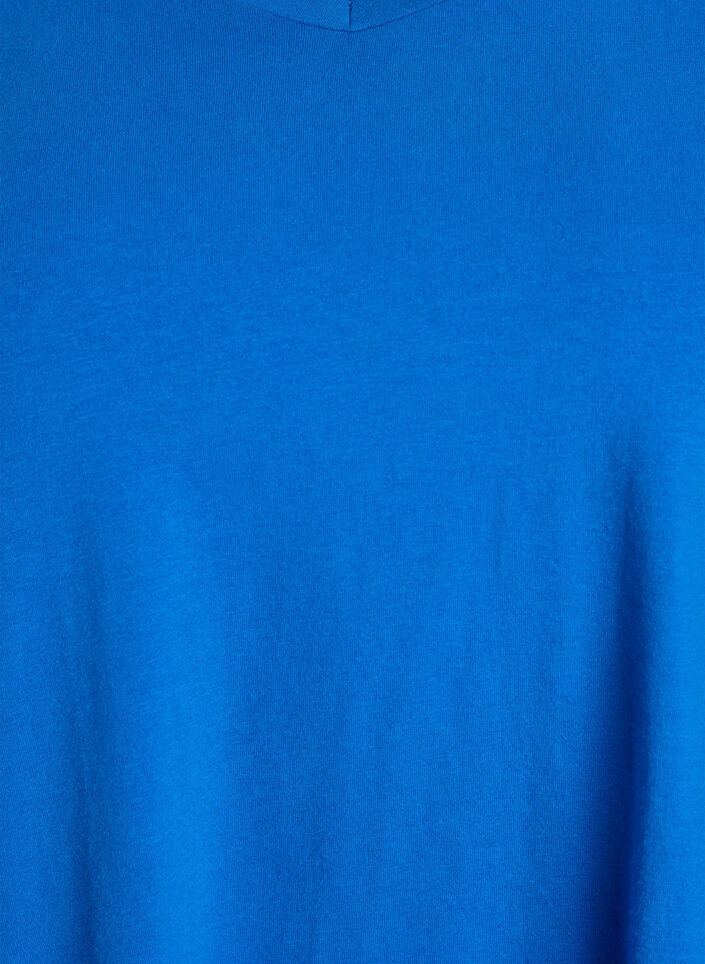 T-shirt en coton uni basique, Bleu, Packshot image number 2