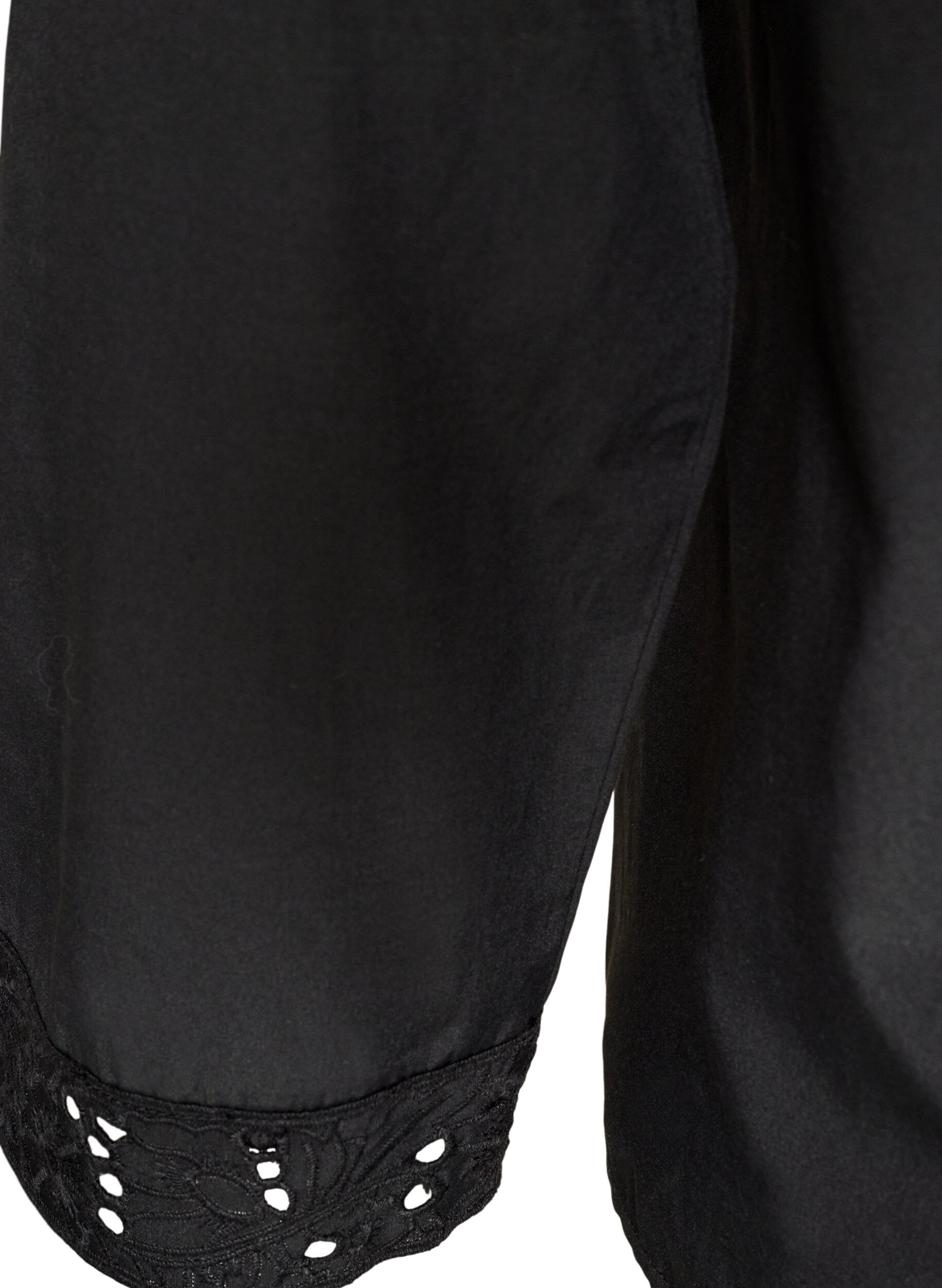 ZizziChemisier avec broderie anglaise, Noir, Packshot image number 3