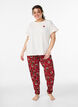 Pantalon de pyjama en coton avec imprim&eacute;, Rouge, Model image number 0