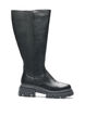 Langer Stiefel mit gerippten Eins&auml;tzen, Schwarz, Packshot image number 0