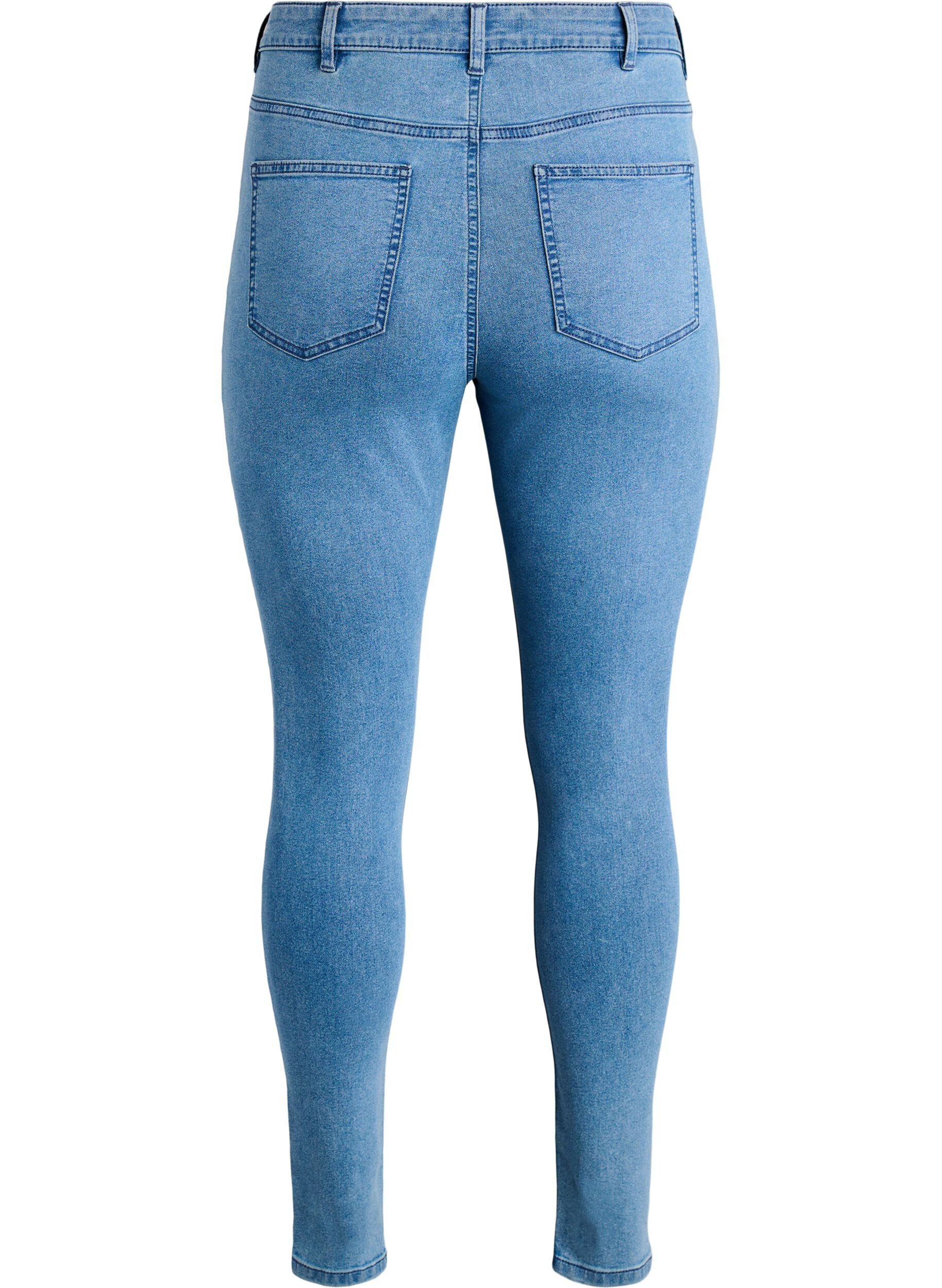 Zizzi Amy Super Slim Fit Jeans mit hoher Taille, Blau, Packshot image number 1
