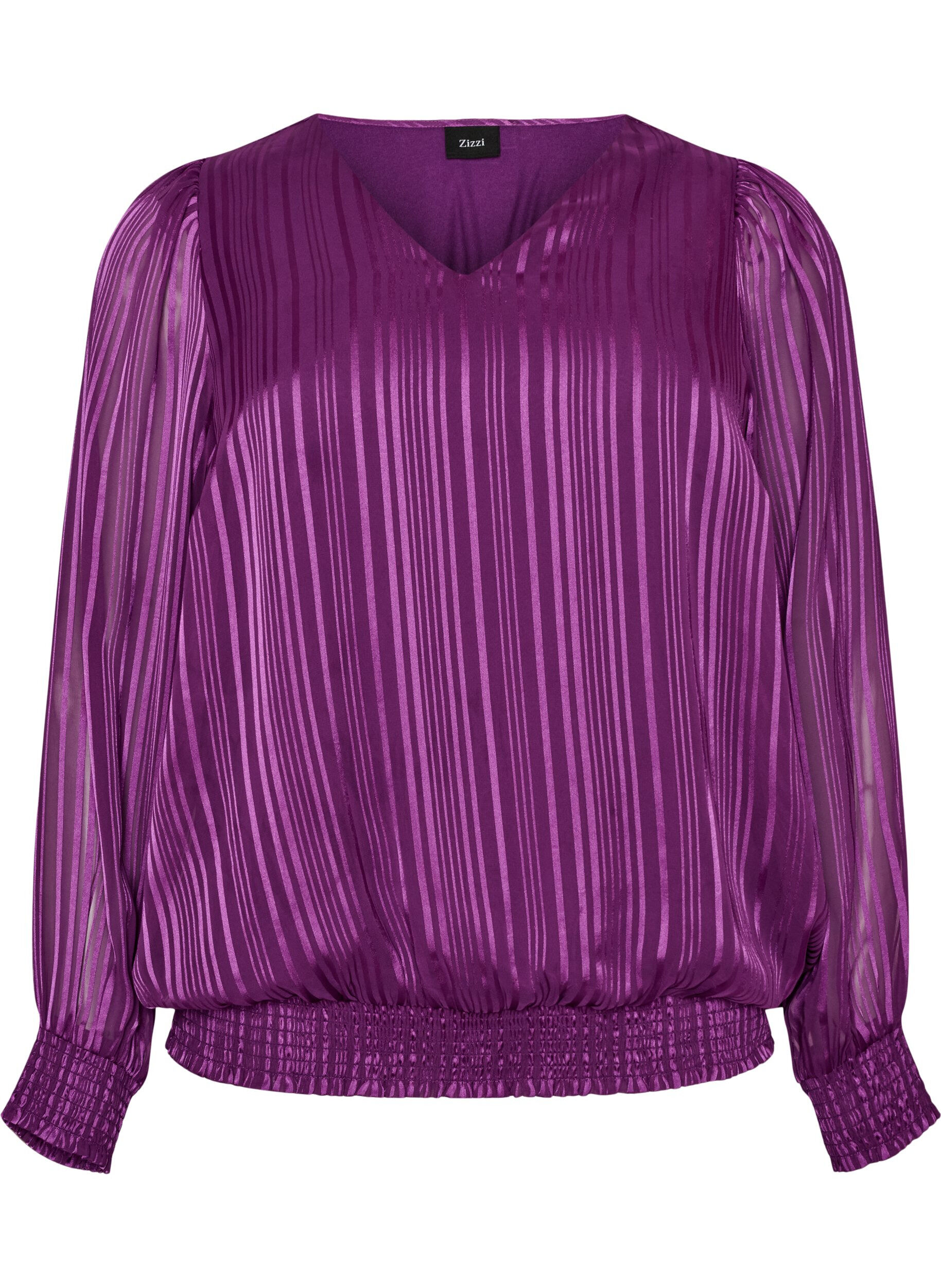 Gestreifte Bluse in Ballonform