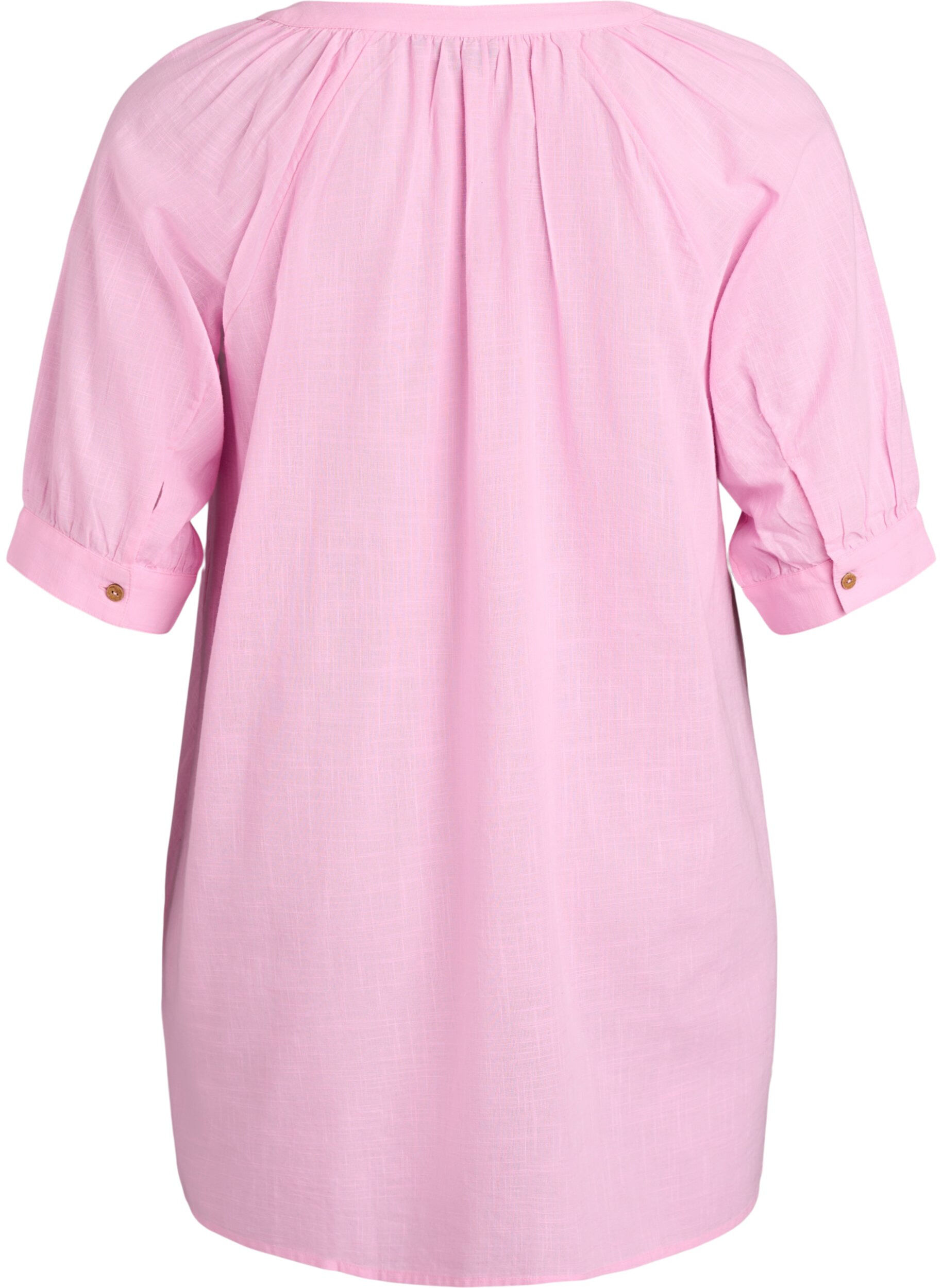 ZizziTunika aus Baumwolle mit V-Ausschnitt, Pink, Packshot image number 1
