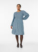 Kleid mit gesmoktem Oberteil und kleingebl&uuml;mtem Muster, Blau, Model image number 1