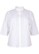 Baumwollshirt mit Lochmuster, Bright White, Packshot image number 0