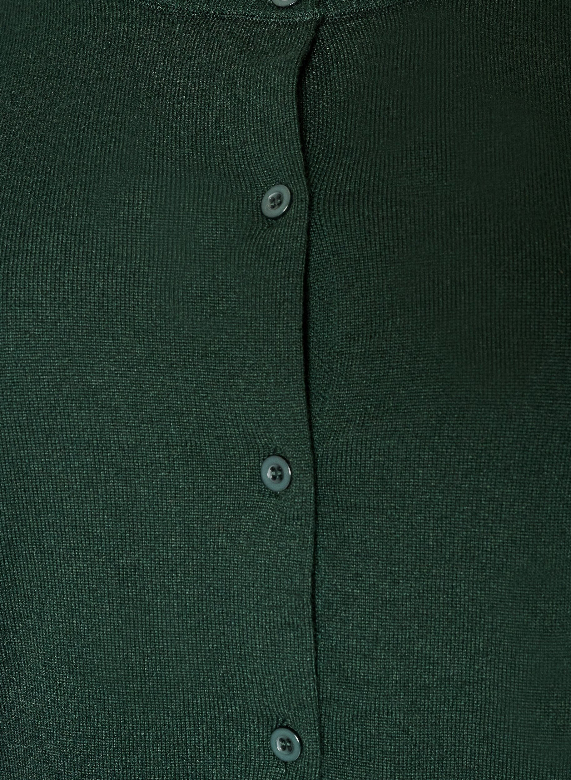 ZizziCardigan en maille fine avec col rond, Vert fonc&eacute;, Packshot image number 2