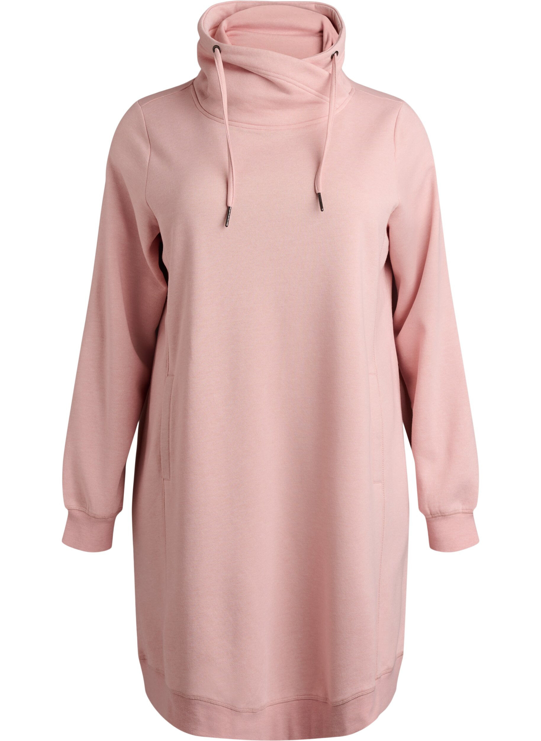 ZizziRobe sweat-shirt courte &agrave; col montant et poches, Rose poudr&eacute;e, Packshot image number 0
