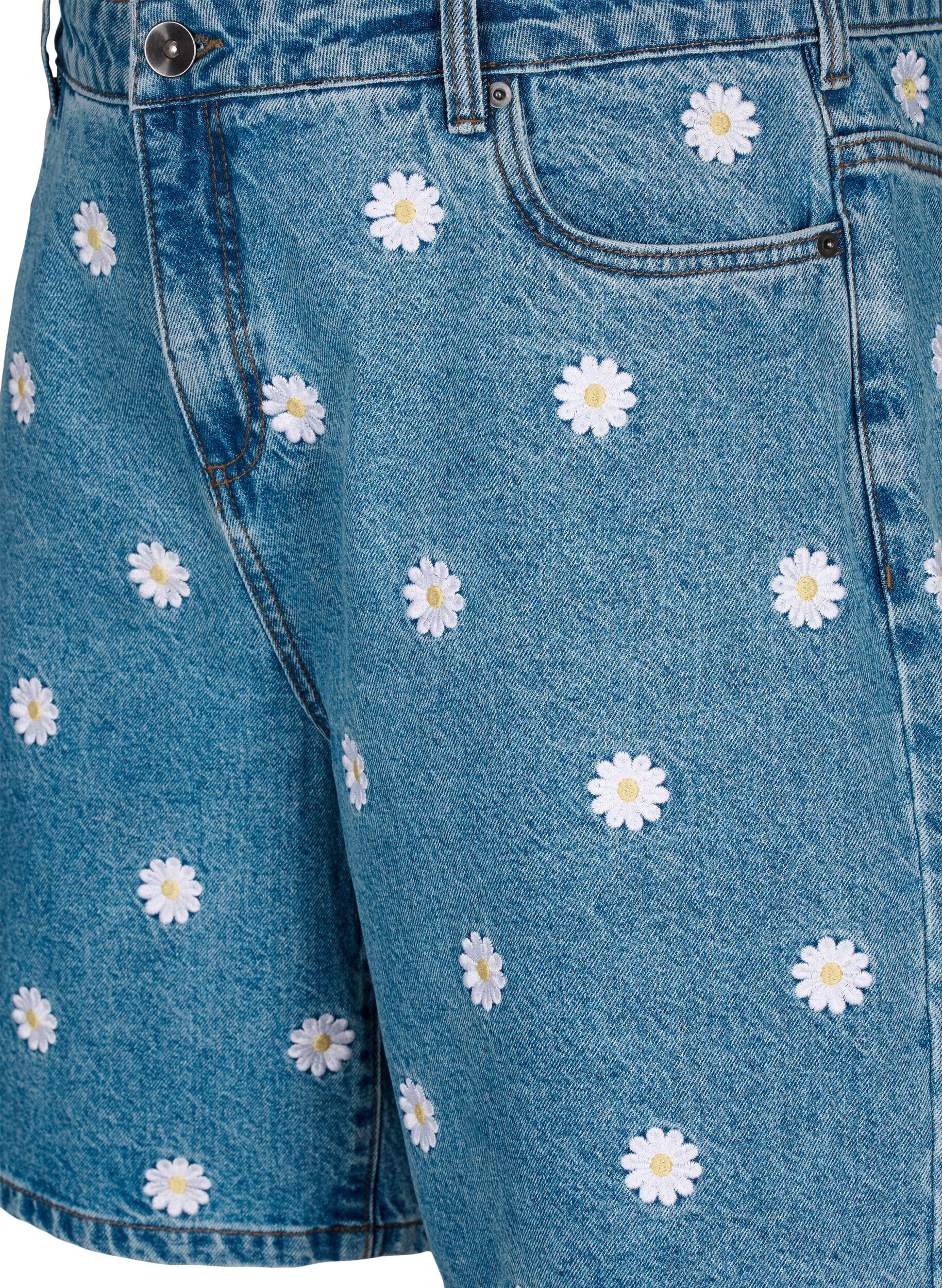 Zizzi Short Mille &agrave; taille haute avec fleurs brod&eacute;es, L.B. Flower, Packshot image number 2
