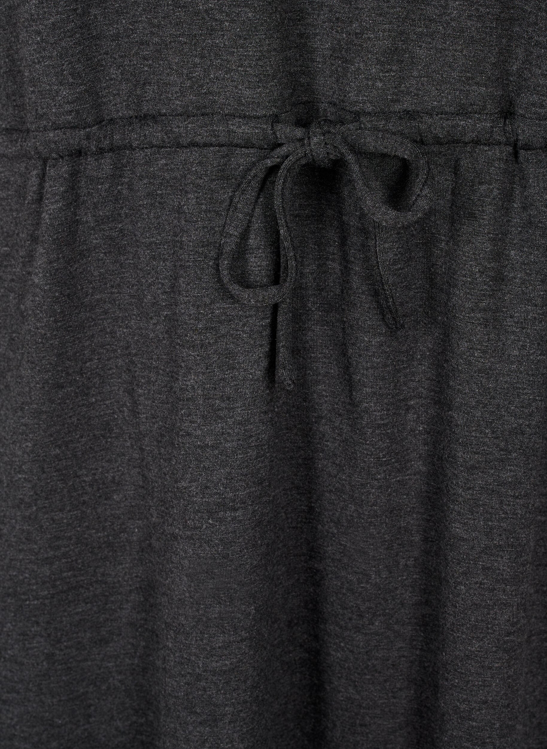 Zizzi Robe courte en jersey avec une ceinture &agrave; nouer, Gris anthracite, Packshot image number 3