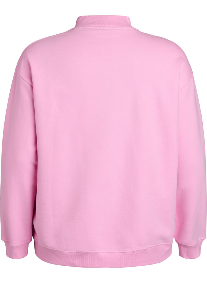Sweatshirt &agrave; col montant et manches longues, Rose, Packshot image number 3