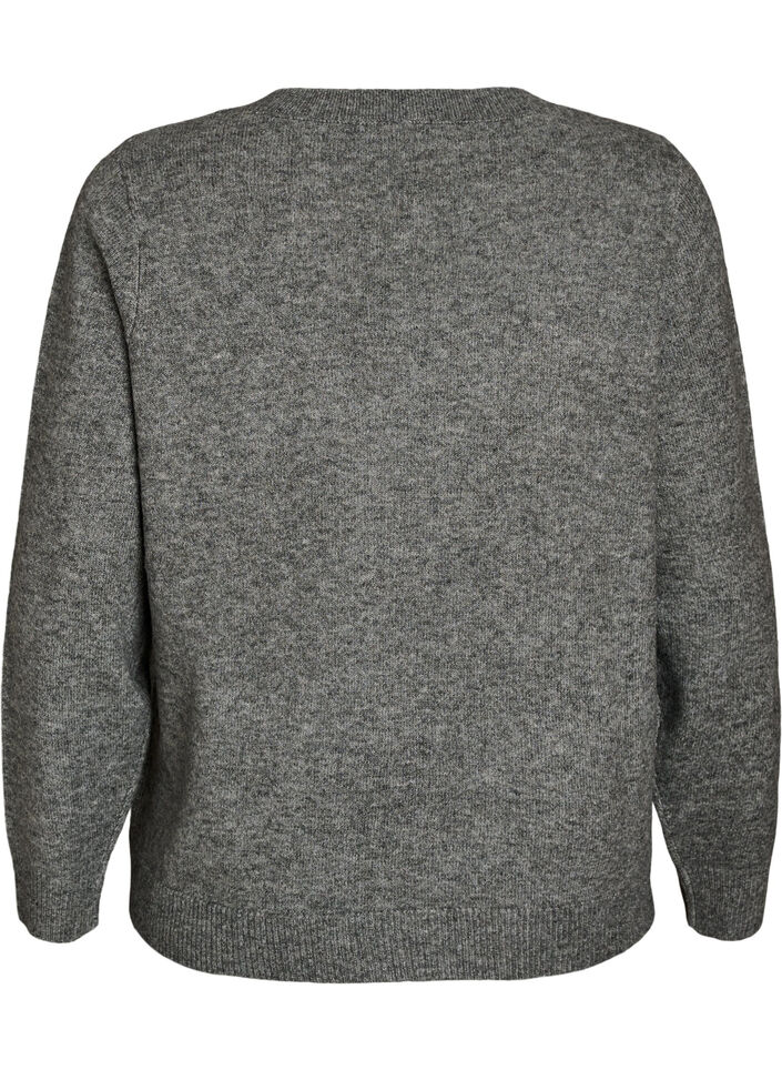 Pull avec n&oelig;ud &agrave; paillettes, Gris, Packshot image number 1
