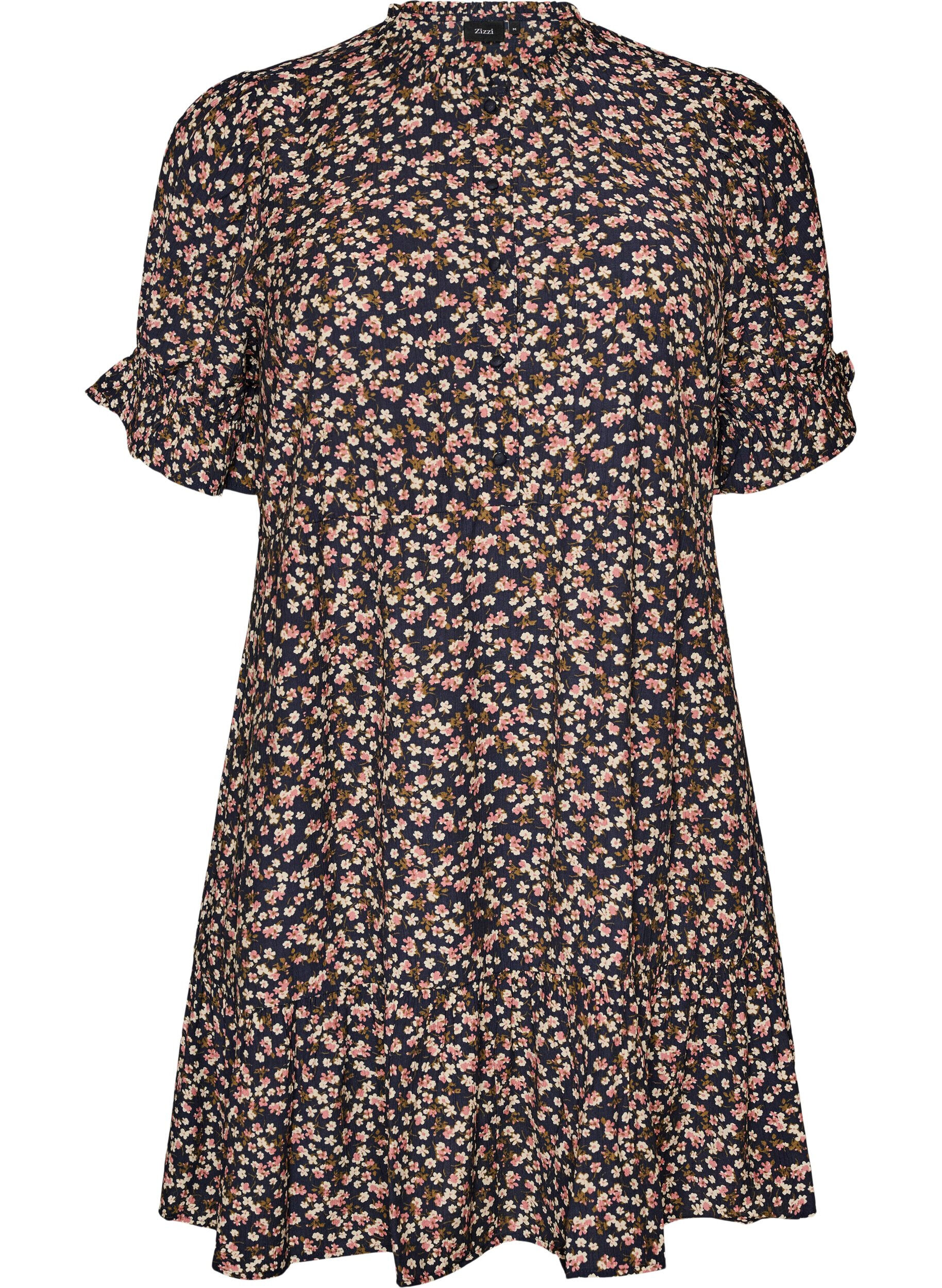 Kurzes Kleid aus Viskose mit R&uuml;schendetails