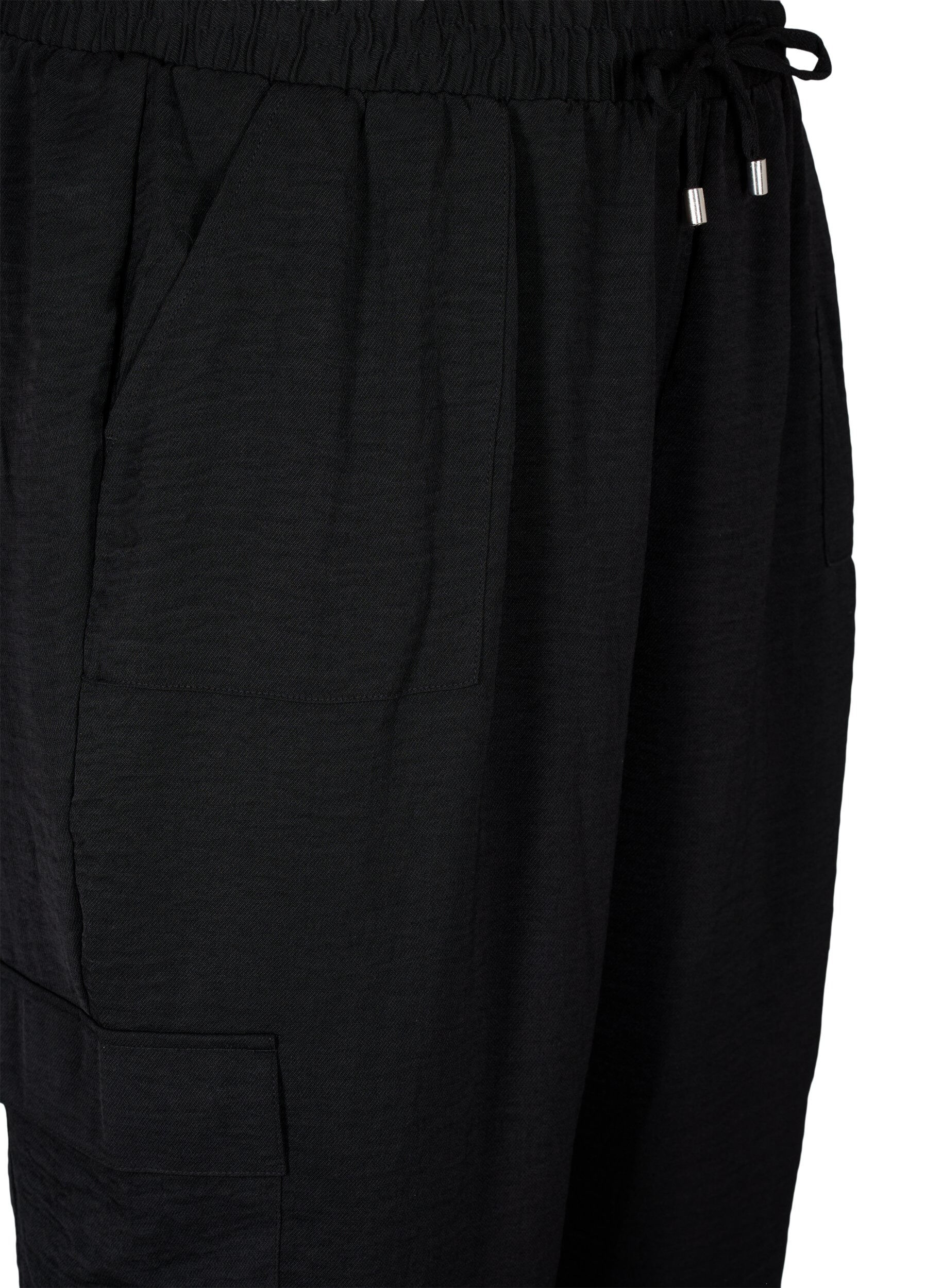 Zizzi Pantalon &agrave; poches cargo, Black, Packshot image number 2