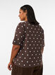 Blouse en maille &agrave; manches courtes &agrave; pois, Marron, Model image number 2