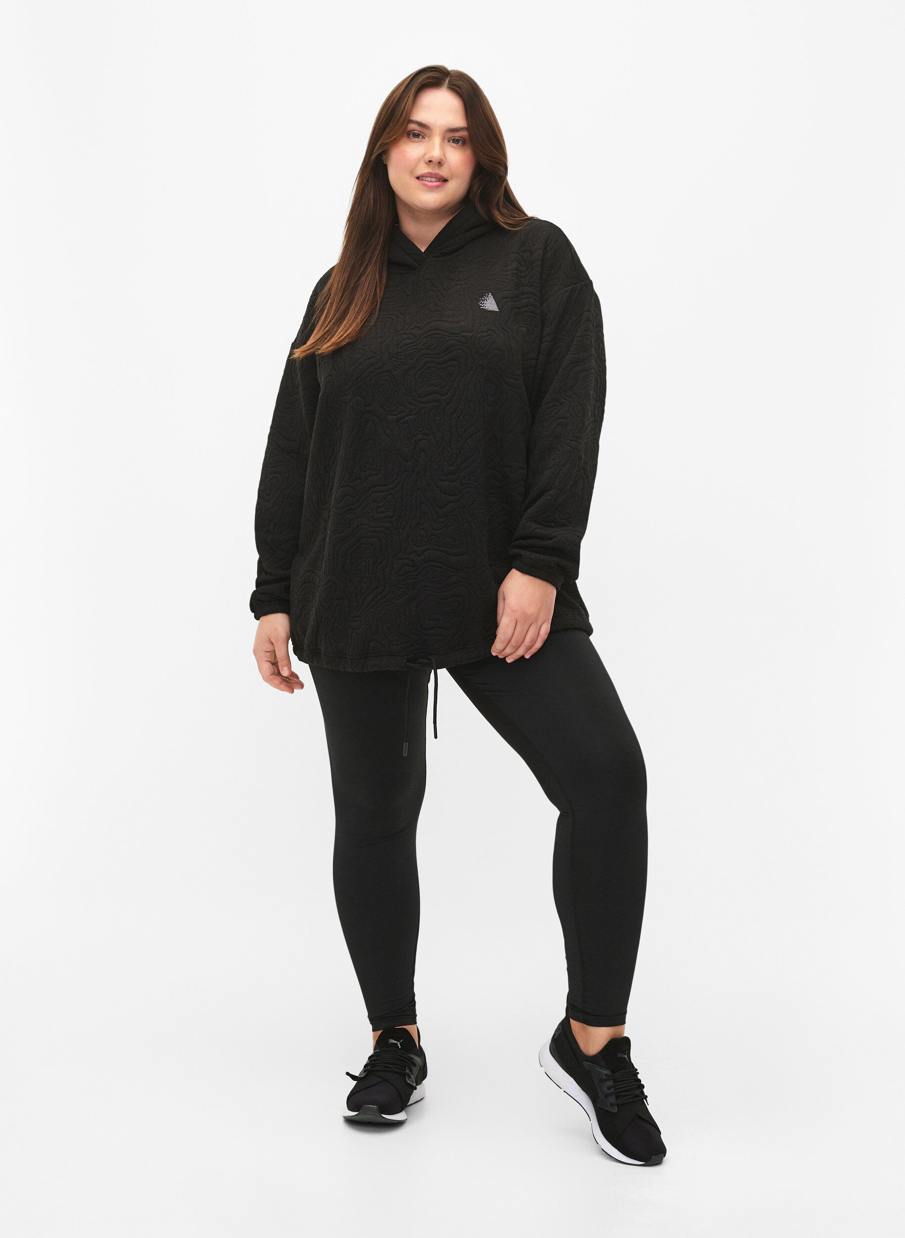 Zizzi Sweat sportif &agrave; capuche, Black, Model image number 3