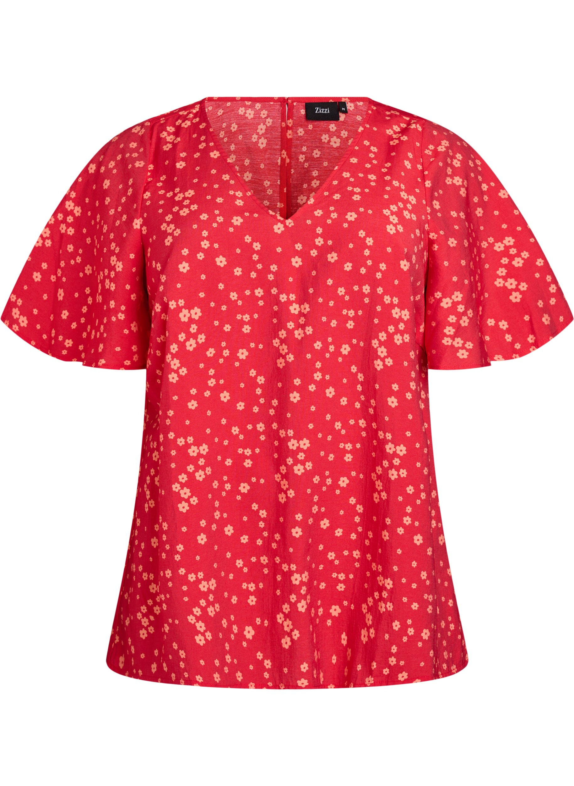 Bluse mit Blumenmuster und Fledermaus&auml;rmeln