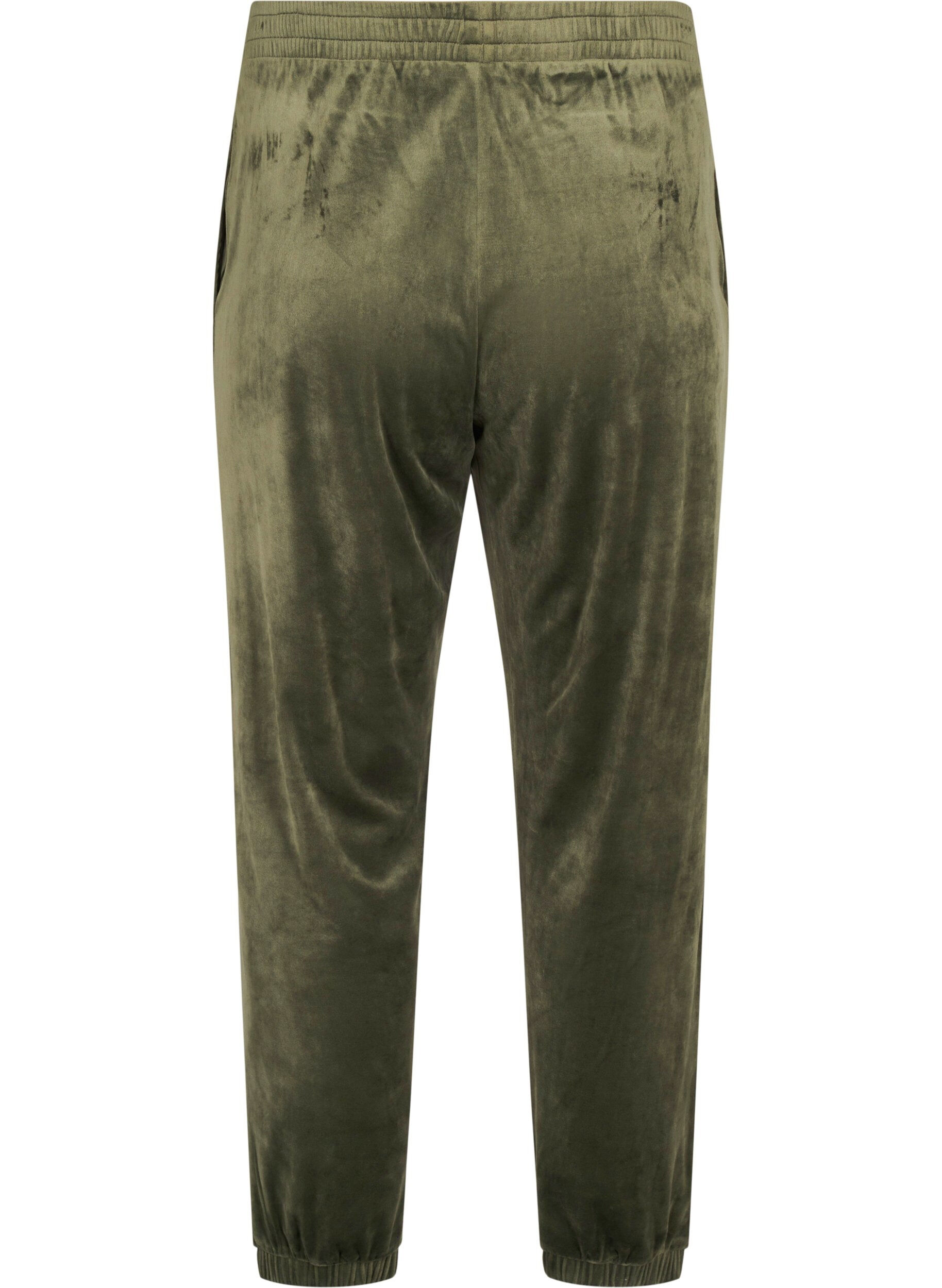 Zizzi Pantalon ample en velours, Vert fonc&eacute;, Packshot image number 1