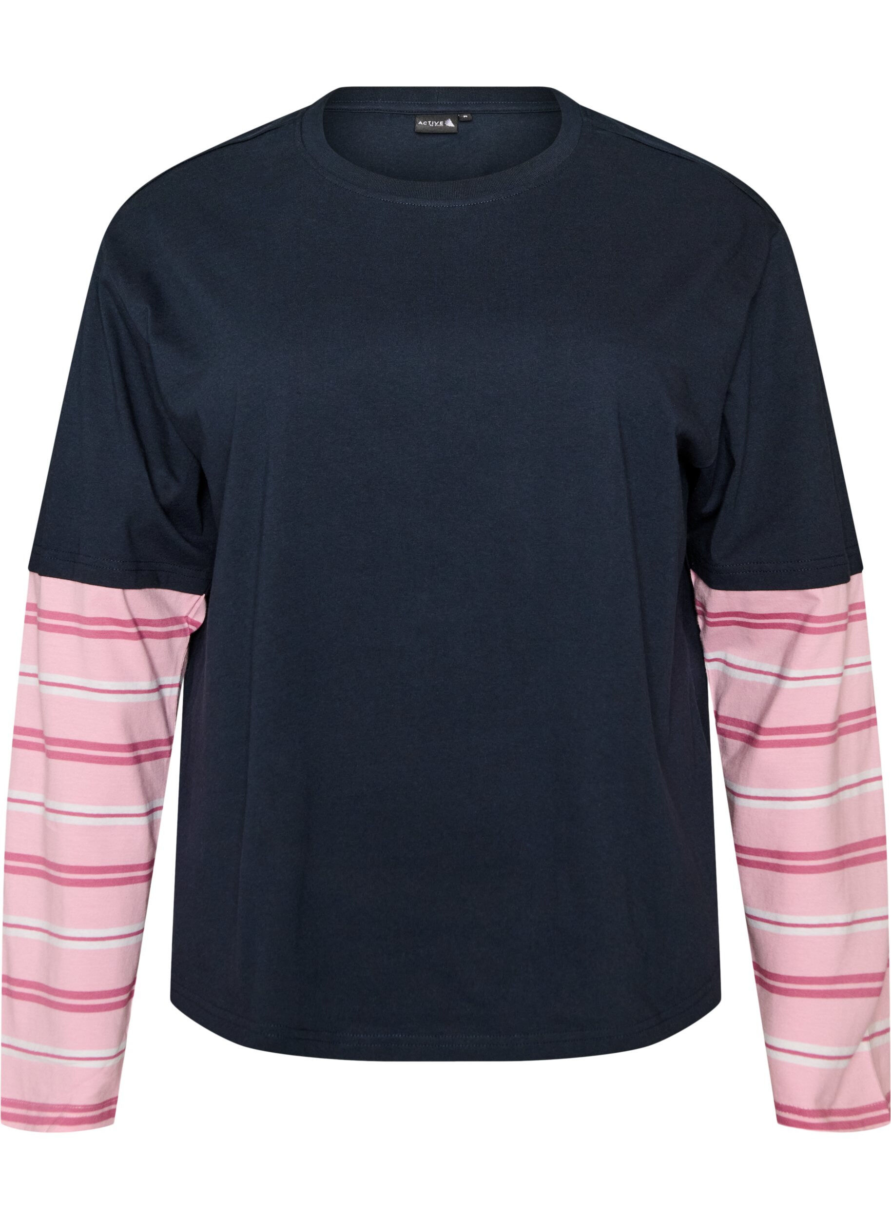 ZizziT-Shirt mit sportlichem Lagenlook, Blau, Packshot image number 0