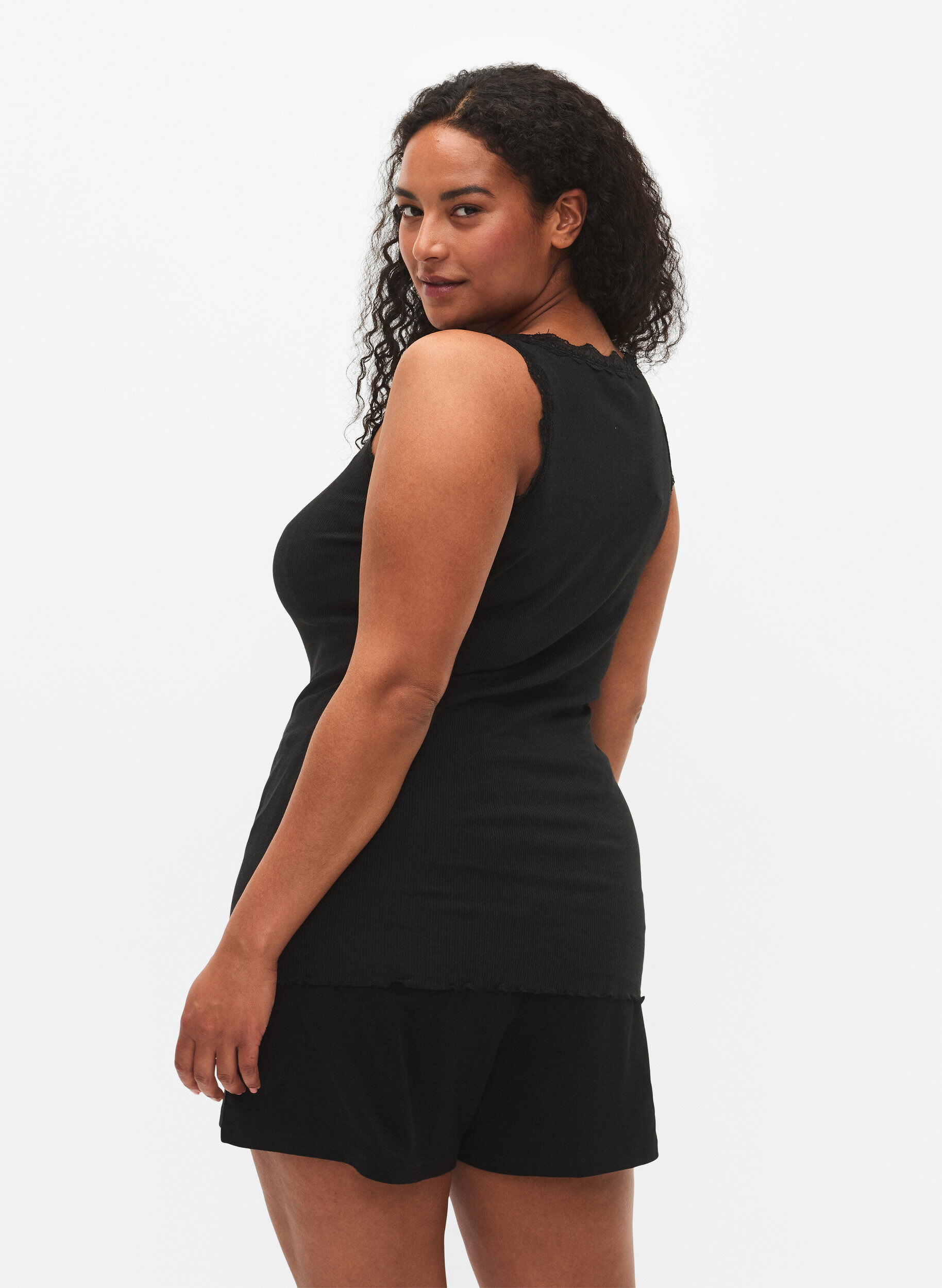 ZizziHaut &agrave; dentelle, Noir, Model image number 2