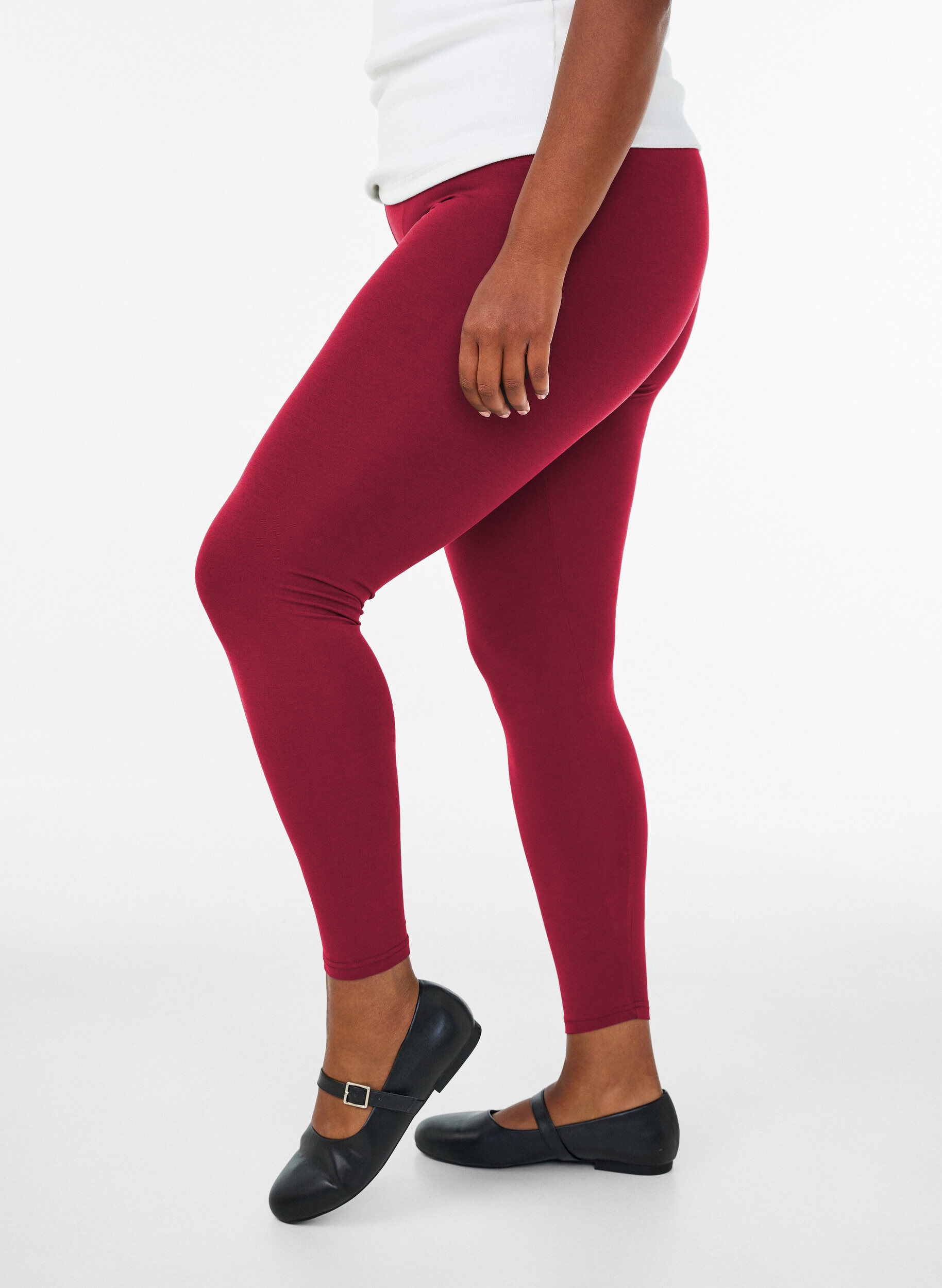 ZizziLeggings basiques en viscose, Rouge, Model image number 0