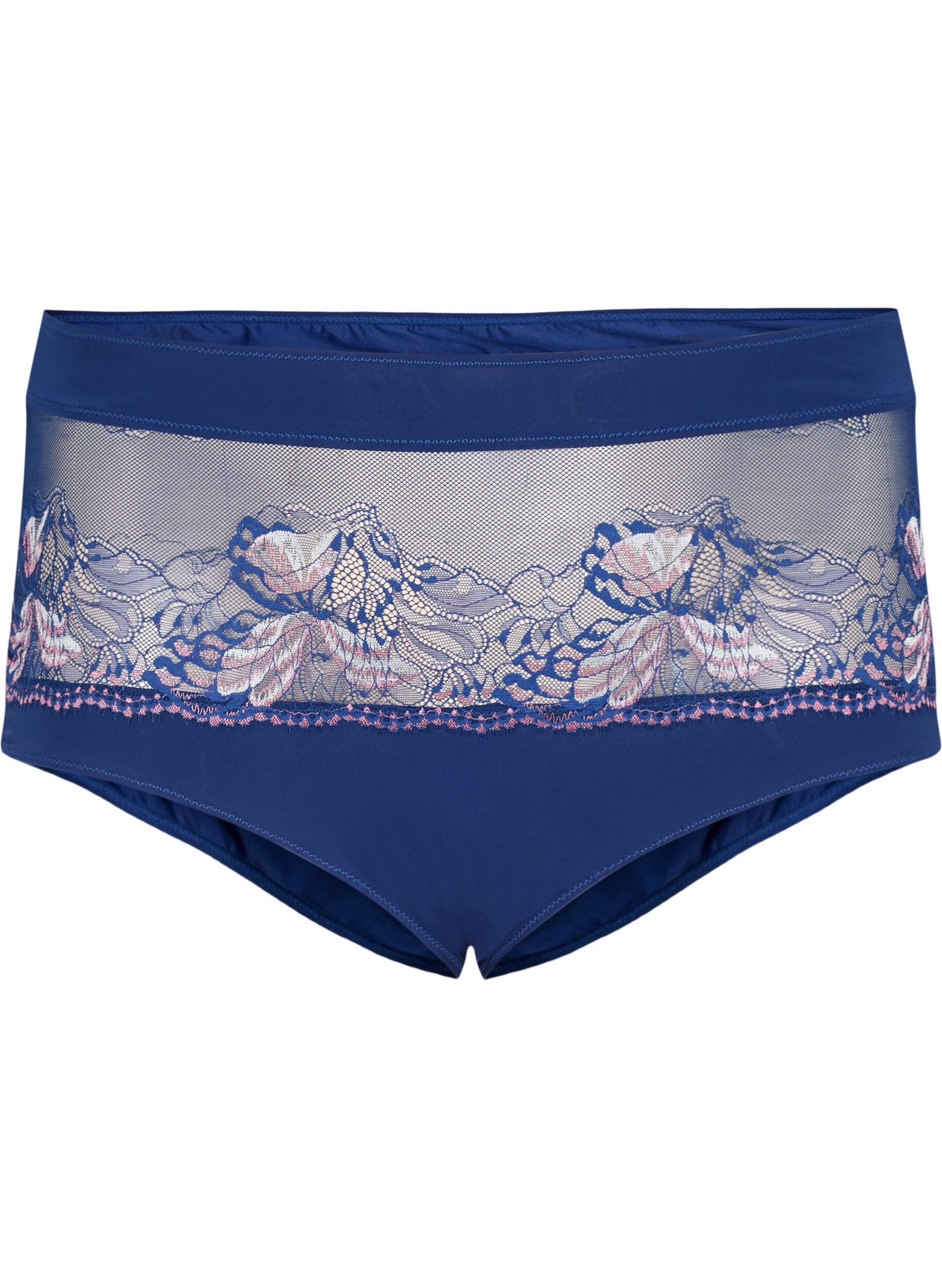 Zizzi Culotte hipster avec dentelle et taille r&eacute;guli&egrave;re, Medieval Blue, Packshot image number 0