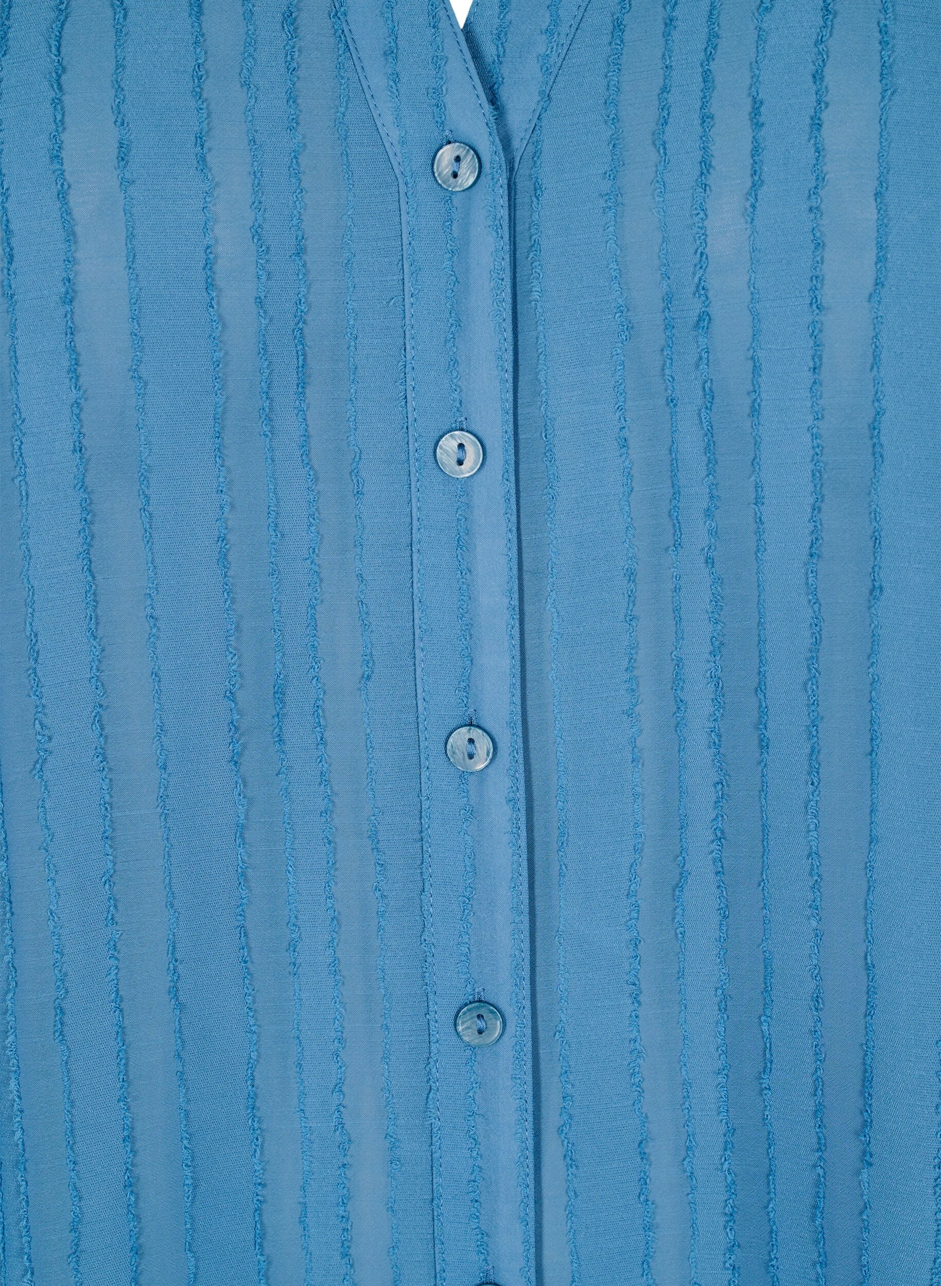 Zizzi Streifenbluse mit transparenten Streifen, Blau, Packshot image number 2