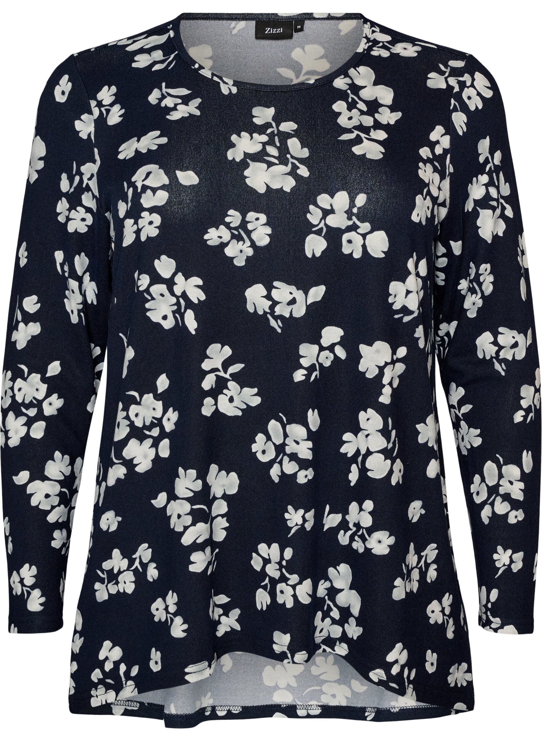 Bluse mit Blumenmuster und langen &Auml;rmeln