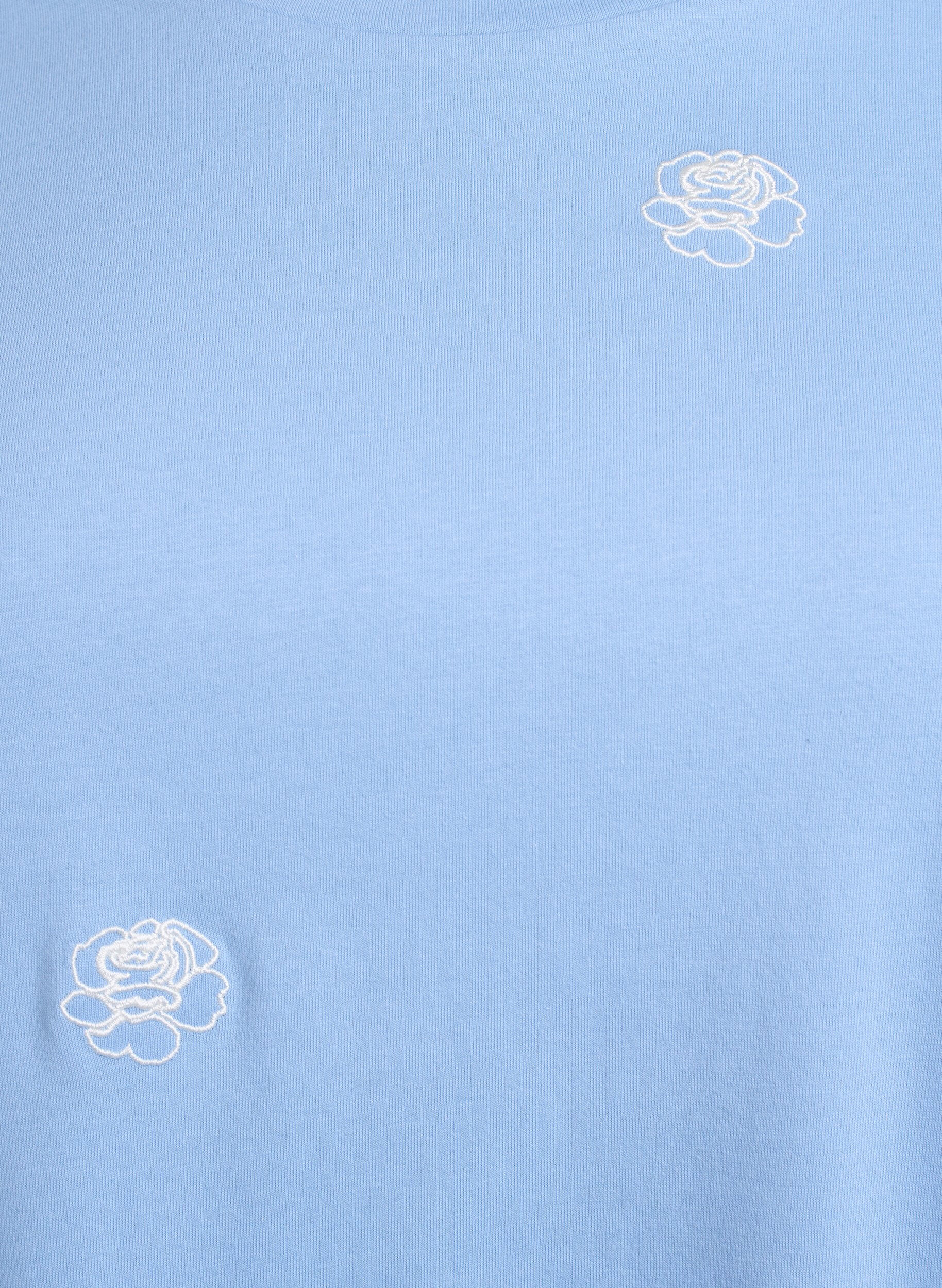 ZizziT-Shirt aus Bio-Baumwolle mit aufgestickten Motiven, Blau, Packshot image number 2