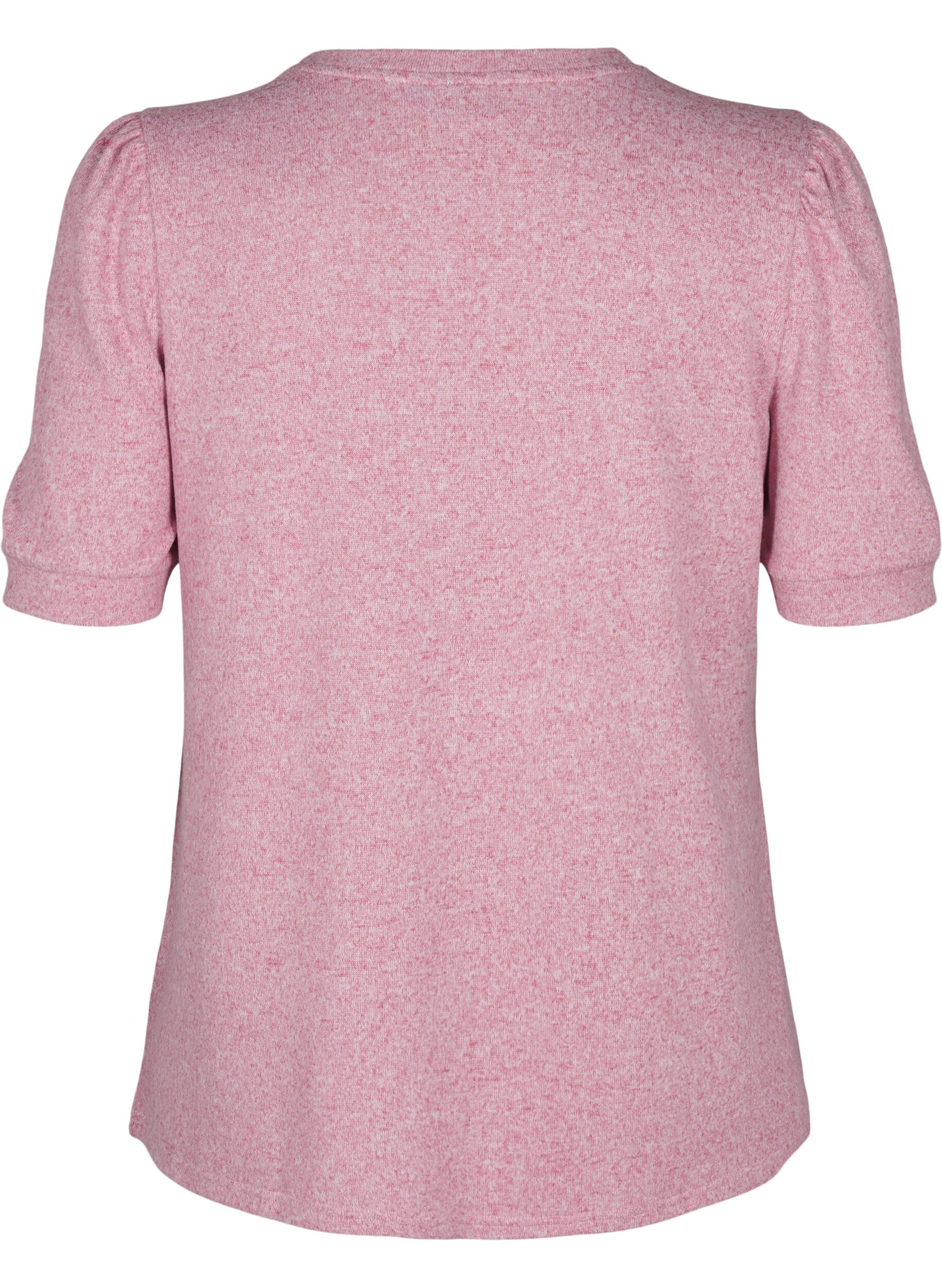 Zizzi Chemisier avec d&eacute;tails boutons et manches courtes bouffantes, Bordeaux, Packshot image number 1