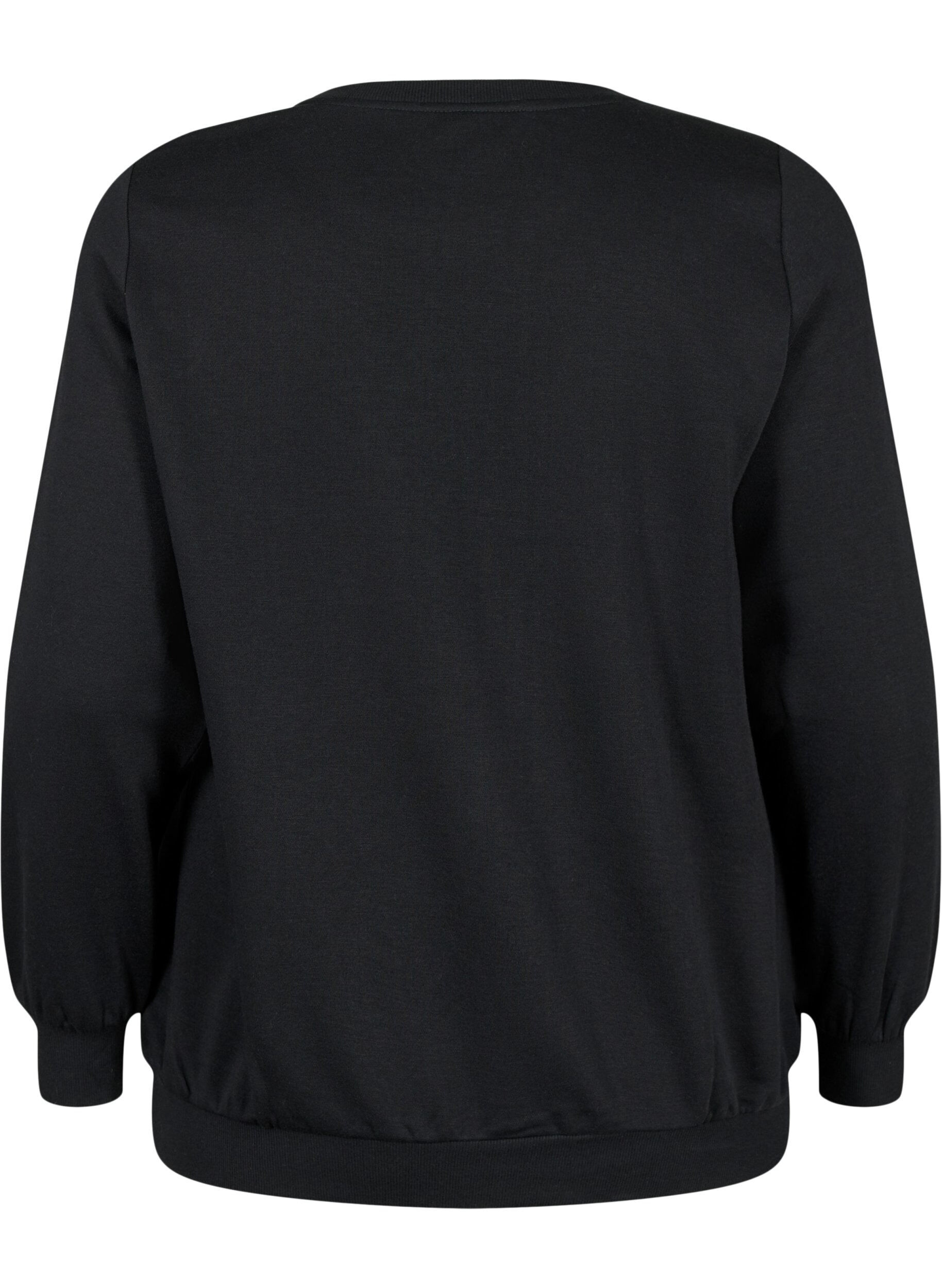 Zizzi Sweatshirt de No&euml;l, Black LOADING, Packshot image number 1