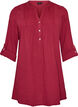 Tunique en mousseline de coton avec broderie anglaise, Rouge, Packshot image number 0