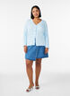 Cardigan avec broderie ajour&eacute;e et bords ondul&eacute;s, Bleu Clair, Model image number 1