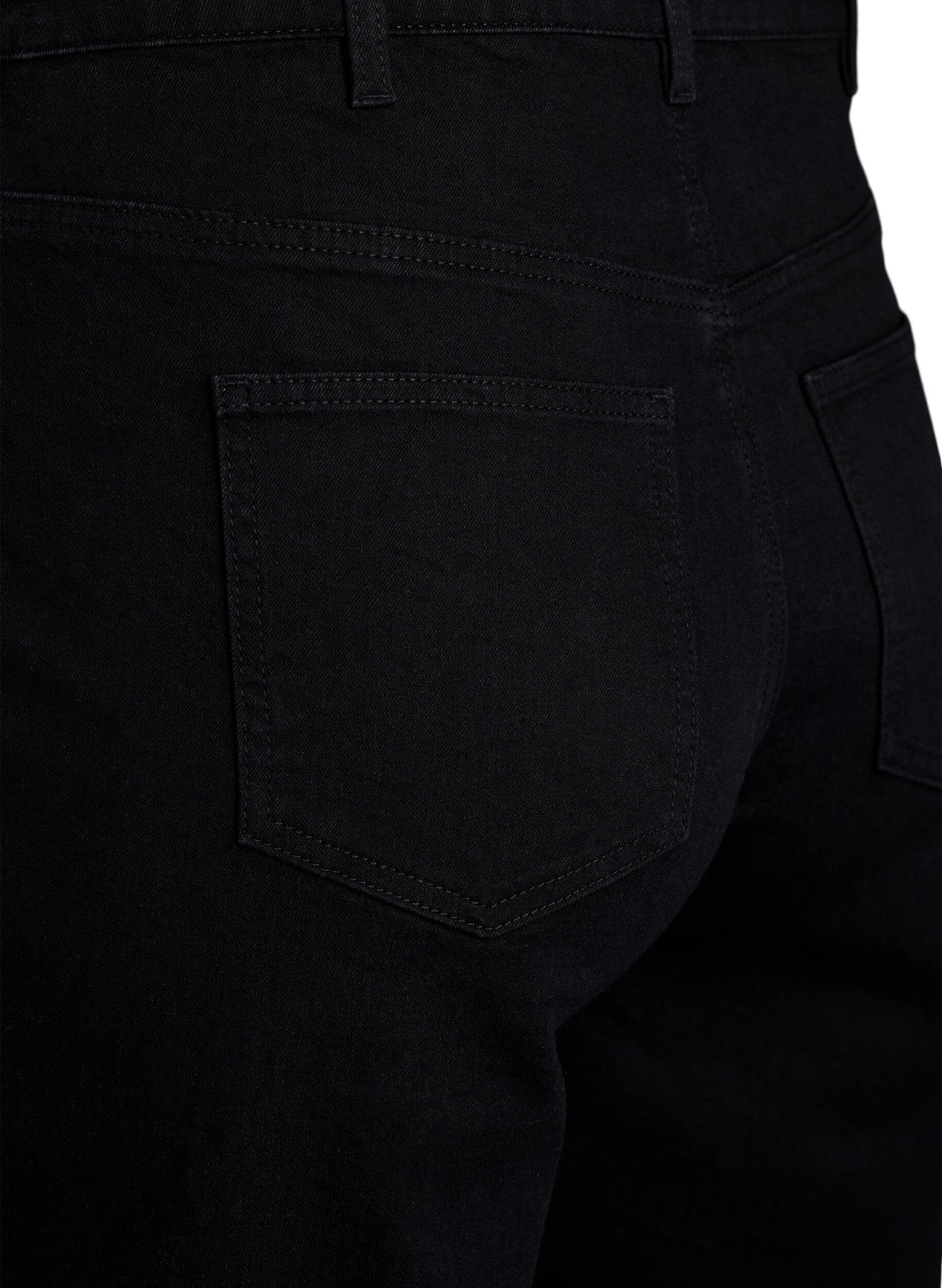 Zizzi FLASH - Locker sitzende Jeansshorts mit hoher Taille, Schwarz, Packshot image number 3